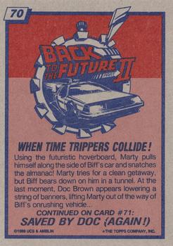1989 Topps Back to the Future Part II #70 When Time Trippers Collide! Back