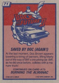 1989 Topps Back to the Future Part II #71 Saved By Doc (Again!) Back