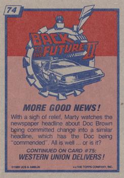 1989 Topps Back to the Future Part II #74 More Good News! Back