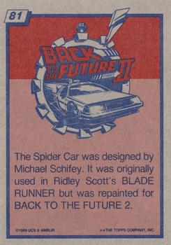 1989 Topps Back to the Future Part II #81 The Spider Car Back
