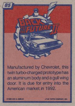 1989 Topps Back to the Future Part II #85 Twin turbo-charged prototype Back