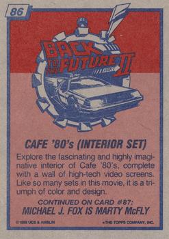 1989 Topps Back to the Future Part II #86 Cafe '80's (Interior Set) Back
