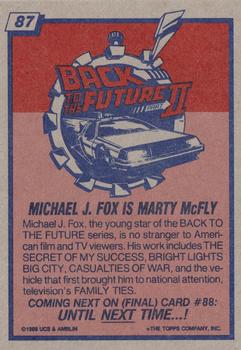 1989 Topps Back to the Future Part II #87 Michael J. Fox Is Marty McFly Back