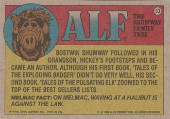 1988 Topps ALF 2nd Series #53 I think I left the cat in the dryer! Back