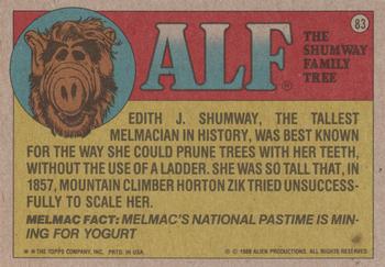 1988 Topps ALF 2nd Series #83 Who says you're not supposed to eat the bag after you dunk it? Back