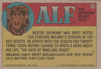 1988 Topps ALF 2nd Series #90 When you're like me, finding hair in your food is an occupational hazard! Back