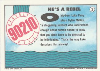 1991 Topps Beverly Hills 90210 #2 He's a Rebel Back
