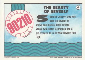 1991 Topps Beverly Hills 90210 #4 The Beauty of Beverly Back