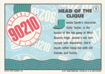 1991 Topps Beverly Hills 90210 #9 Head of the Clique Back