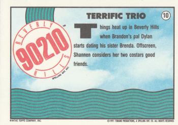 1991 Topps Beverly Hills 90210 #10 Terrific Trio Back