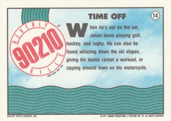 1991 Topps Beverly Hills 90210 #14 Time Off Back
