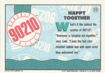 1991 Topps Beverly Hills 90210 #23 Happy Together Back