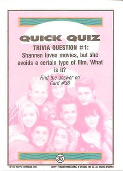 1991 Topps Beverly Hills 90210 #35 Trivia Question #1 Back