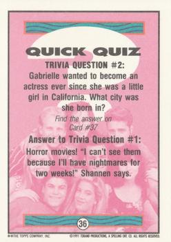 1991 Topps Beverly Hills 90210 #36 Trivia Question #2 Back