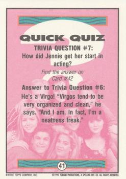 1991 Topps Beverly Hills 90210 #41 Trivia Question #7 Back