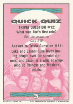 1991 Topps Beverly Hills 90210 #47 Trivia Question #12 Back