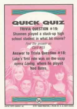 1991 Topps Beverly Hills 90210 #54 Trivia Question #19 Back