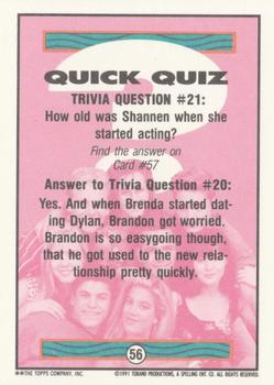 1991 Topps Beverly Hills 90210 #56 Trivia Question #21 Back