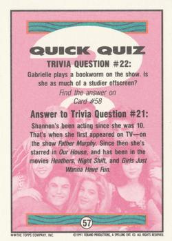 1991 Topps Beverly Hills 90210 #57 Trivia Question #22 Back
