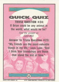 1991 Topps Beverly Hills 90210 #59 Trivia Question #24 Back