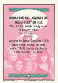 1991 Topps Beverly Hills 90210 #60 Trivia Question #25 Back
