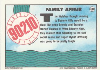 1991 Topps Beverly Hills 90210 #68 Family Affair Back