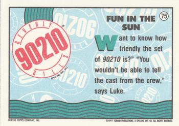 1991 Topps Beverly Hills 90210 #75 Fun in the Sun Back