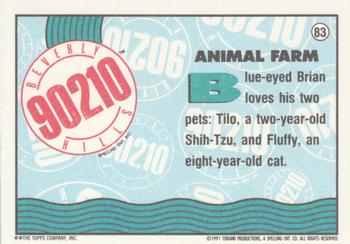 1991 Topps Beverly Hills 90210 #83 Animal Farm Back