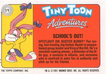 1991 Topps Tiny Toon Adventures #19 School's Out! Back
