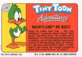1991 Topps Tiny Toon Adventures #20 Wackyland or Bust! Back