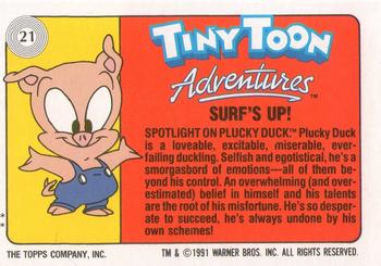 1991 Topps Tiny Toon Adventures #21 Surf's Up! Back