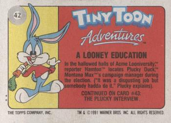 1991 Topps Tiny Toon Adventures #42 A Looney Education Back