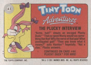 1991 Topps Tiny Toon Adventures #43 The Plucky Interview Back