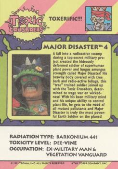 1991 Topps Toxic Crusaders #4 Major Disaster Back