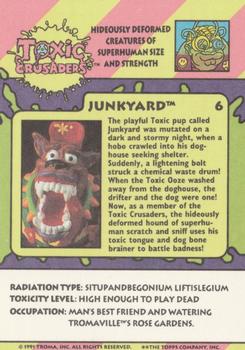 1991 Topps Toxic Crusaders #6 Junkyard Back