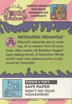 1991 Topps Toxic Crusaders #12 Destination: Tromaville Back