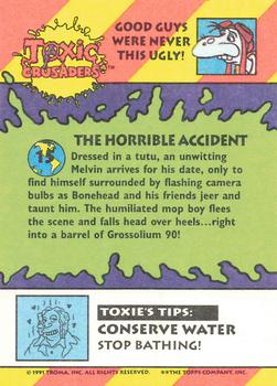 1991 Topps Toxic Crusaders #15 The Horrible Accident Back