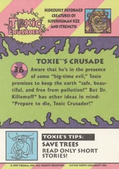 1991 Topps Toxic Crusaders #36 Toxie's Crusade Back