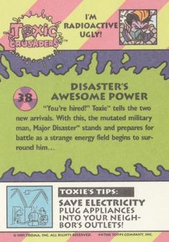 1991 Topps Toxic Crusaders #38 Disaster's Awesome Power Back