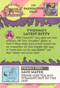 1991 Topps Toxic Crusaders #44 Yvonne's Latest Ditty Back