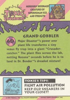 1991 Topps Toxic Crusaders #60 Grand Gobbler Back