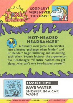 1991 Topps Toxic Crusaders #69 Hot-Headed Headbanger Back