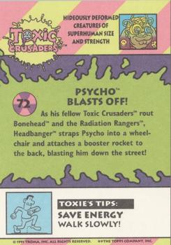 1991 Topps Toxic Crusaders #72 Psycho Blasts Off! Back