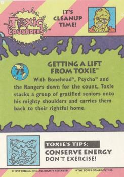 1991 Topps Toxic Crusaders #73 Getting a Lift from Toxie Back