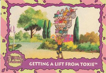 1991 Topps Toxic Crusaders #73 Getting a Lift from Toxie Front