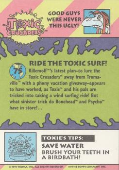 1991 Topps Toxic Crusaders #75 Ride the Toxic Surf! Back