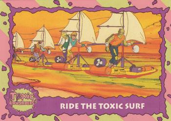 1991 Topps Toxic Crusaders #75 Ride the Toxic Surf! Front