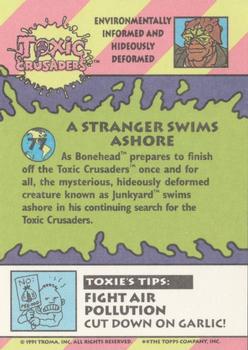 1991 Topps Toxic Crusaders #77 A Stranger Swims Ashore Back