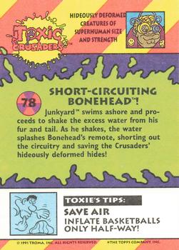 1991 Topps Toxic Crusaders #78 Short-Circuiting Bonehead! Back