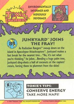 1991 Topps Toxic Crusaders #83 Junkyard Joins the Fray! Back
